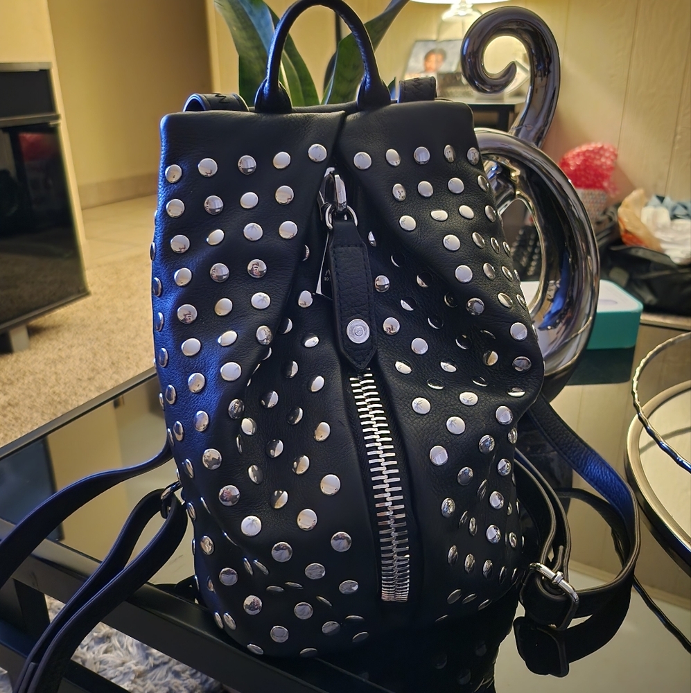 Studded Black Backpack